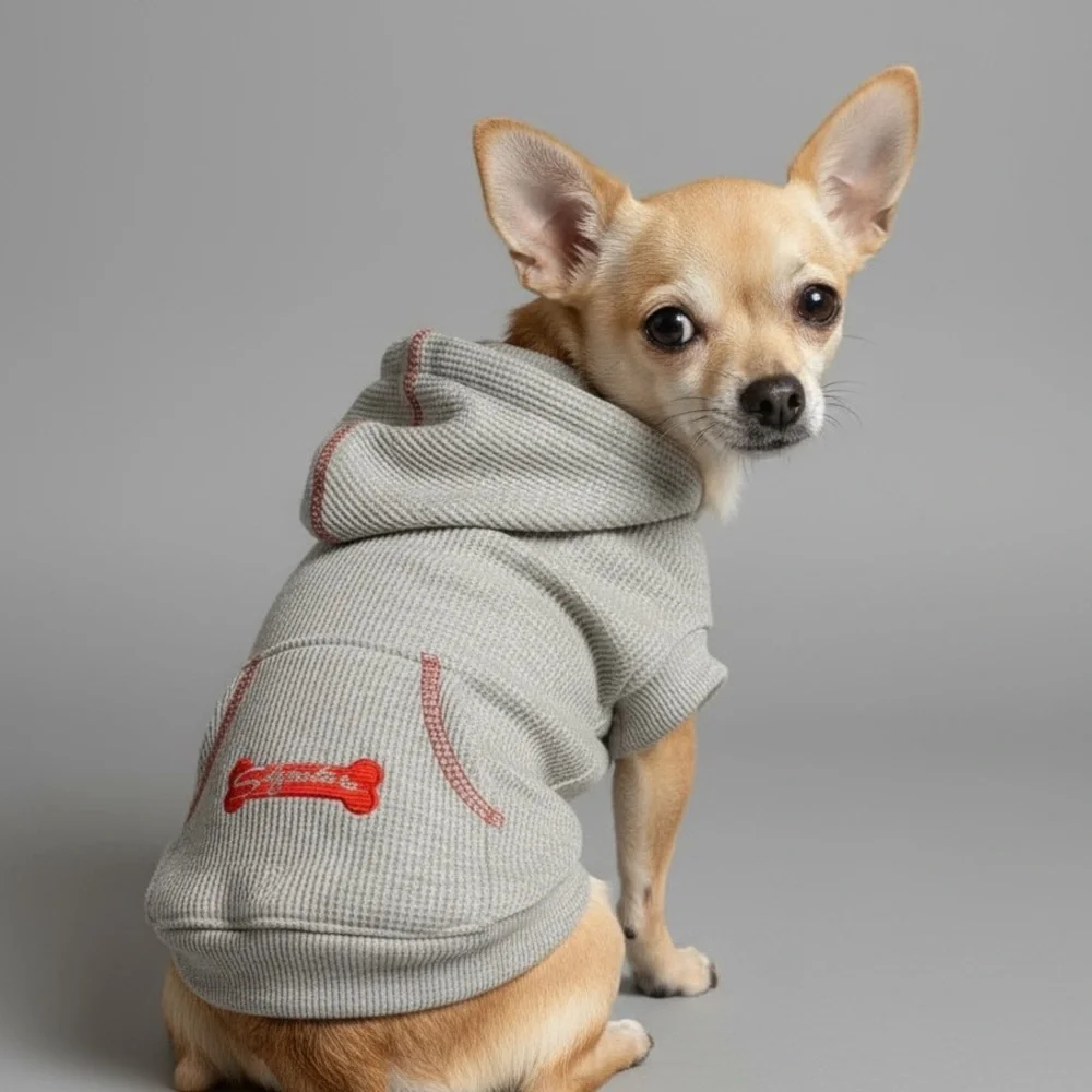 Waffle Thermal Dog Hoodie